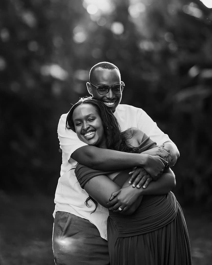Couple in an intimate embrace